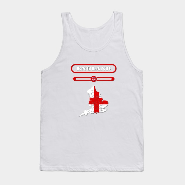 ENGLAND, UNITED KINGDOM, MAP OF ENGLAND. SAMER BRASIL Tank Top by Samer Brasil